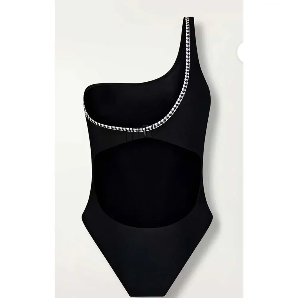 Lem Lem Lena One Shoulder Swimsuit Black L